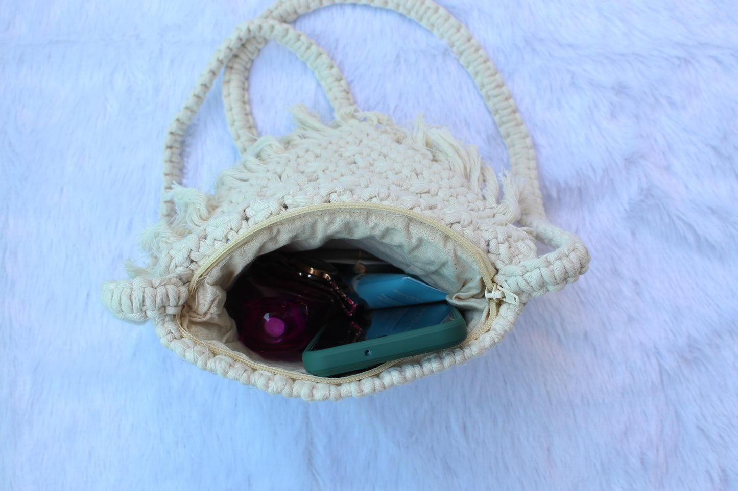 Handcrafted macrame sling bag