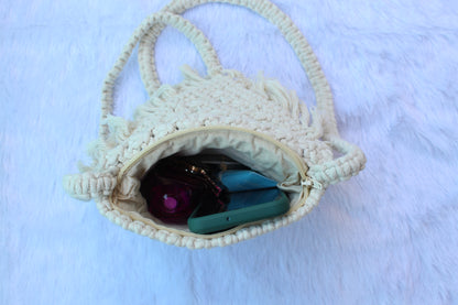 Handcrafted macrame sling bag